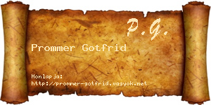 Prommer Gotfrid névjegykártya